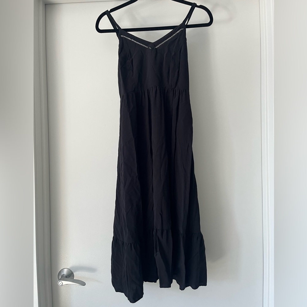 Old Navy | Eyelit Cami Tiered Maxi Dress | Black | XS